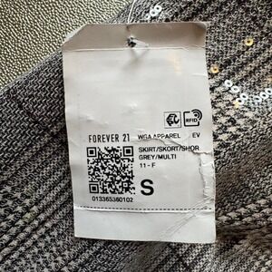 Forever 21 NEW Plaid Micro Mini‎ Skirt Asymmetrical Sequins Sparkle